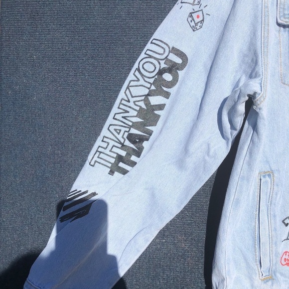 Brooklyn Cloth graphic Artisan oversized denim jacket New L - Picture 7 of 14